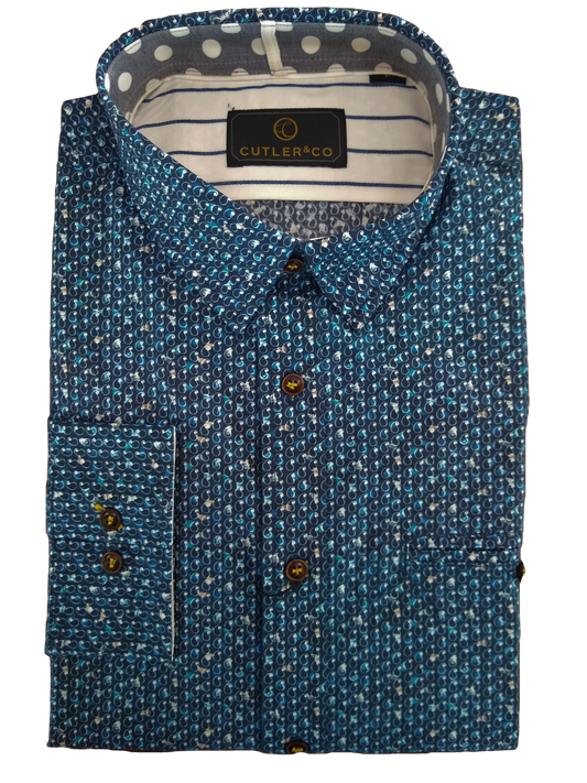 Cutler Colton Long Sleeve Blueberry Shirt Cw21062