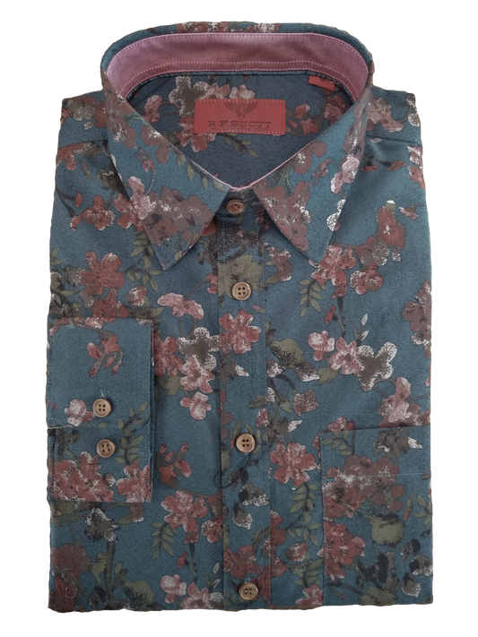 R.F Scott Feilding Slate Long Sleeve Shirt