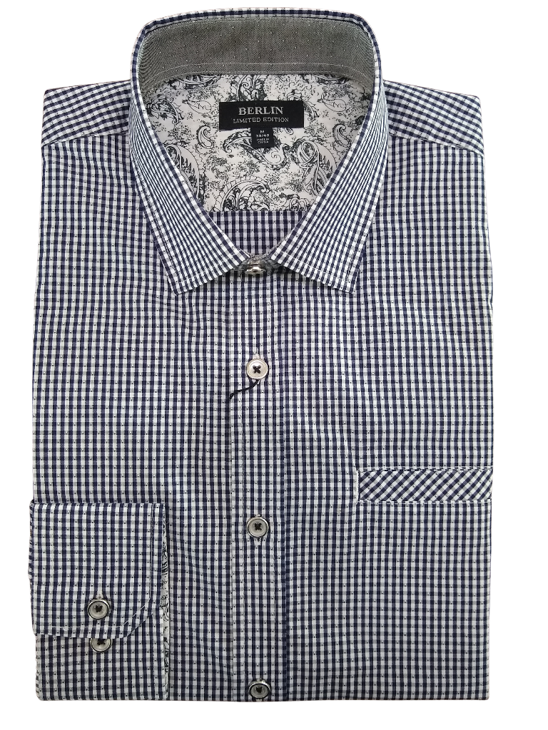Navy dobby shirt