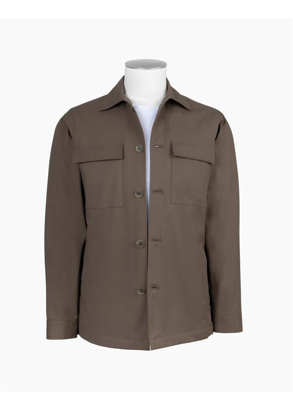 Rembrandt Tamaki Brown Stretch Twill Shirt Jacket
