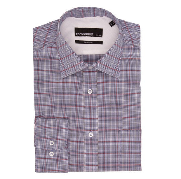 Rembrandt Blue Check Sinatra Long Sleeve Shirt