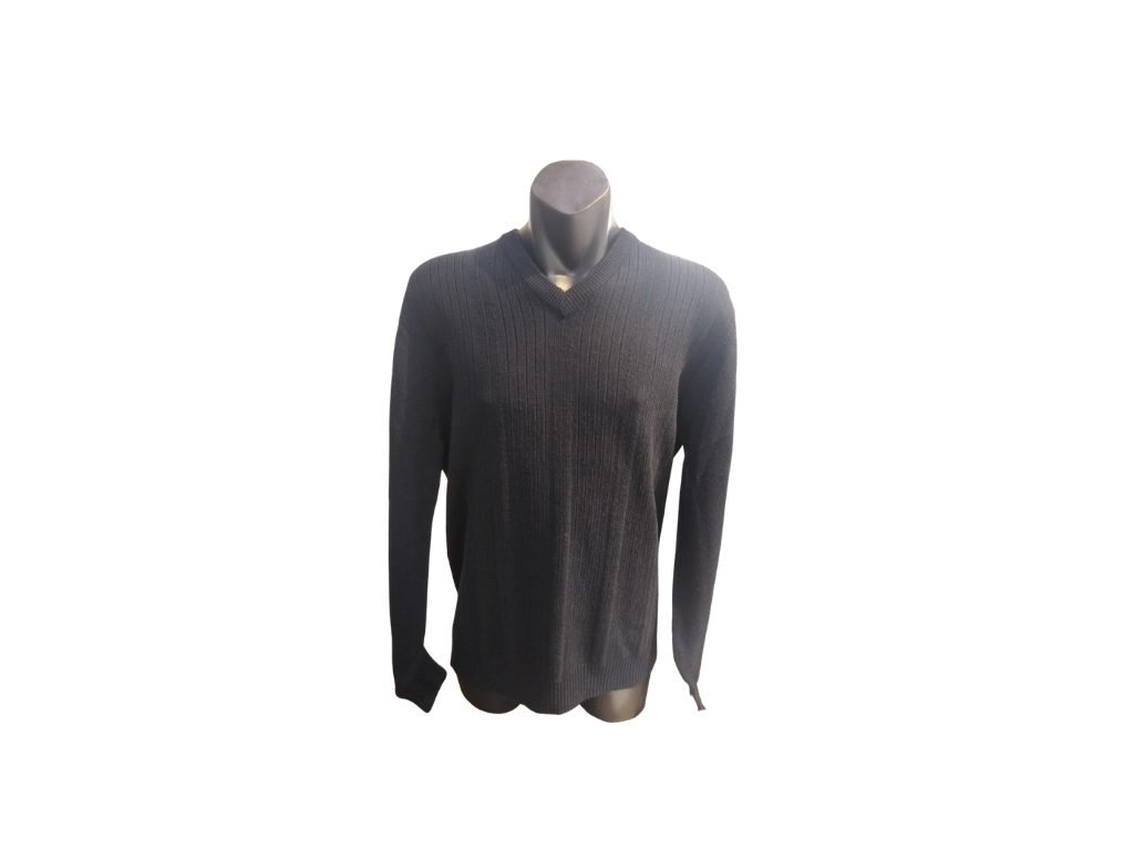 Silverdale Ribbed Front Vee Neck Jumper