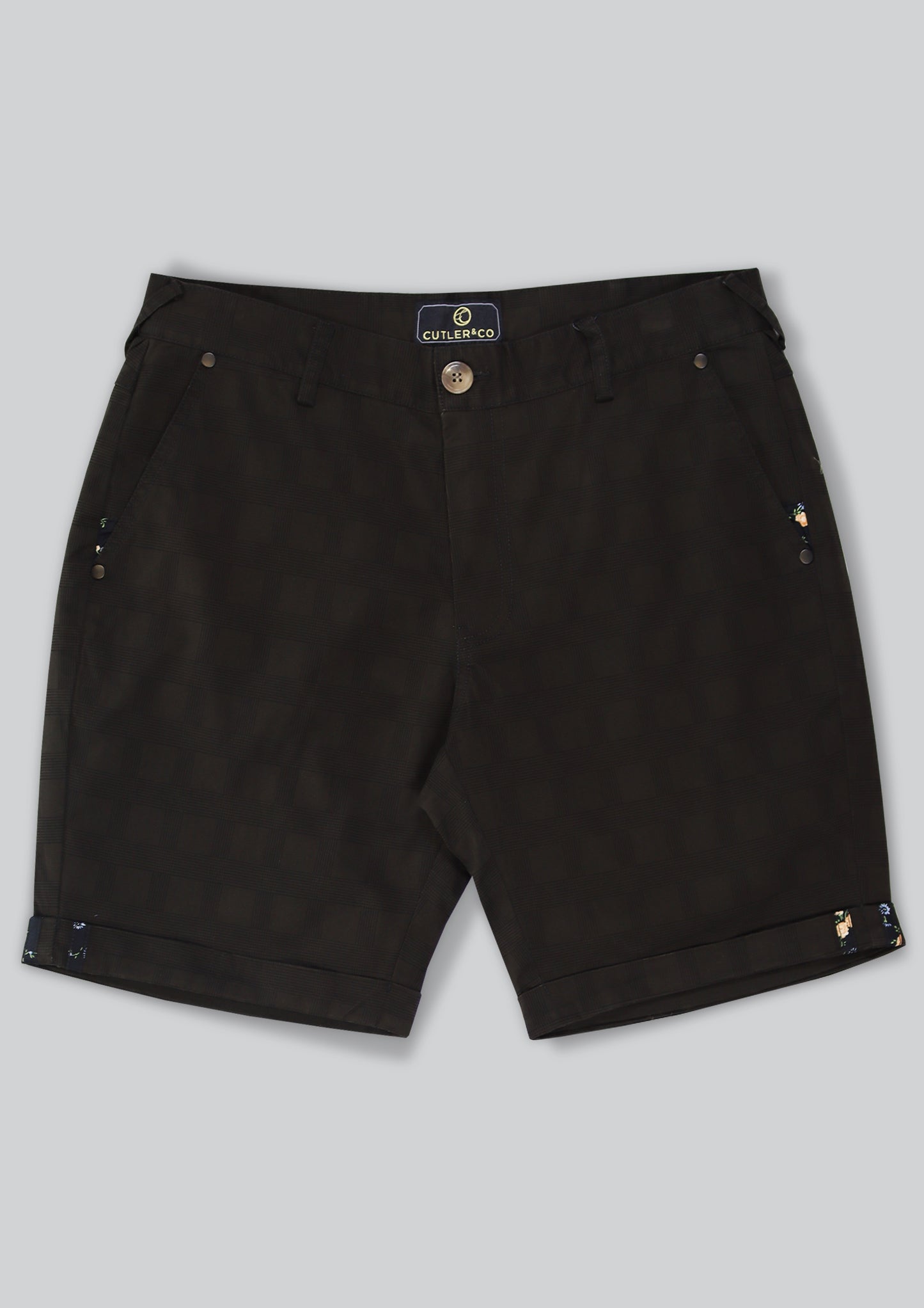Cutler Elijah Micro Check Cotton Shorts