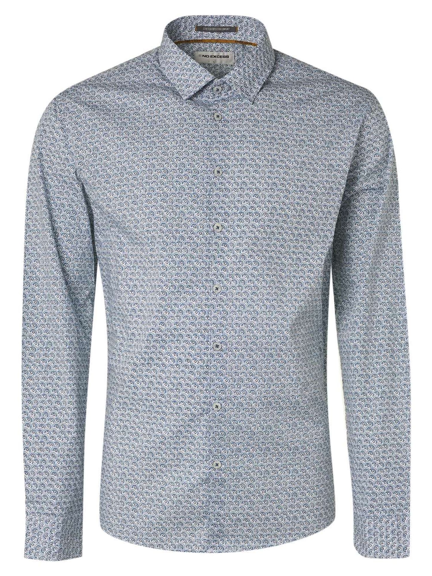 No Excess Circle Print Long Sleeve Shirt