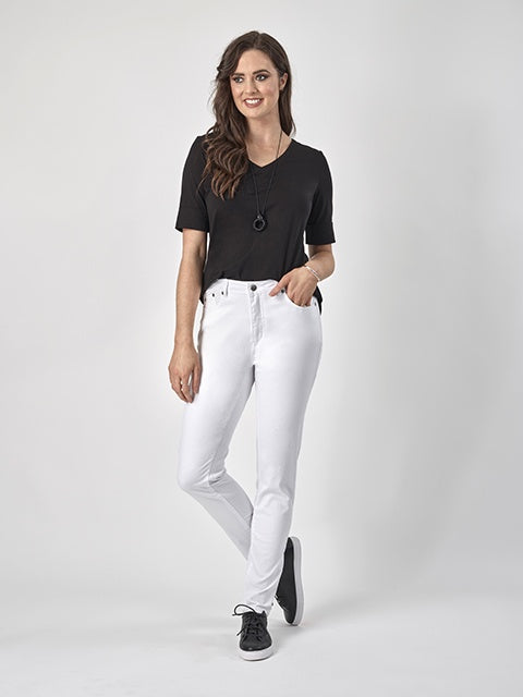Vassalli Skinny Leg Full Length Basket Weave Jean 5535