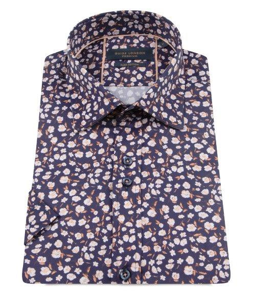 Guide London Pink floral Short Sleeve Shirt