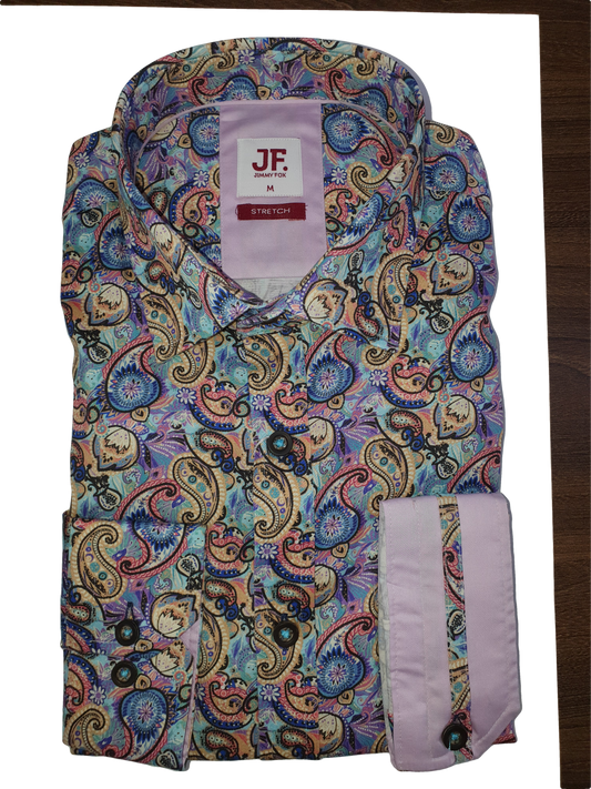 Jimmy Fox Long Sleeve Paisley Print - JF2214