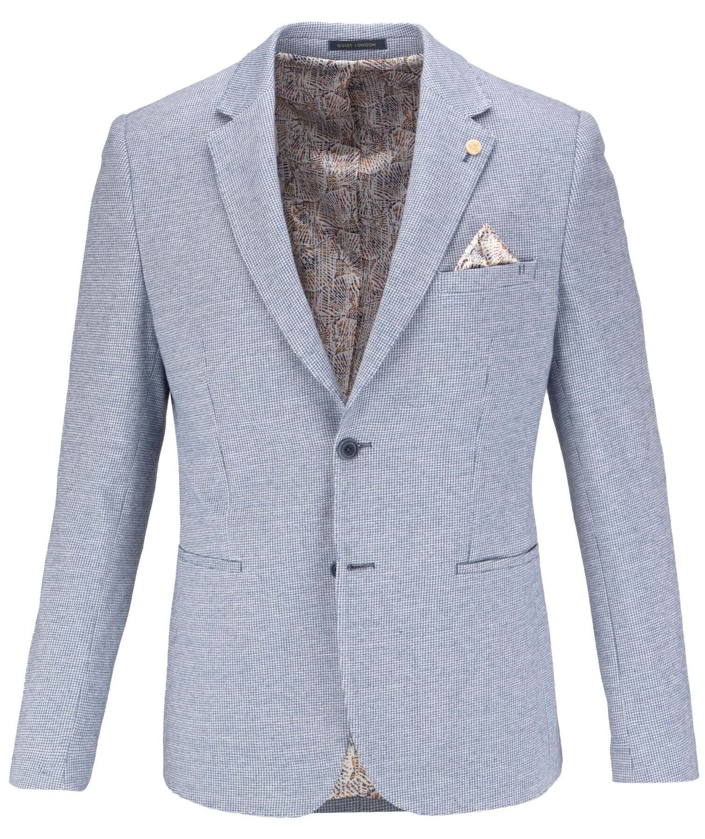 Guide London Cotton and Linen Blend Jersey Blazer