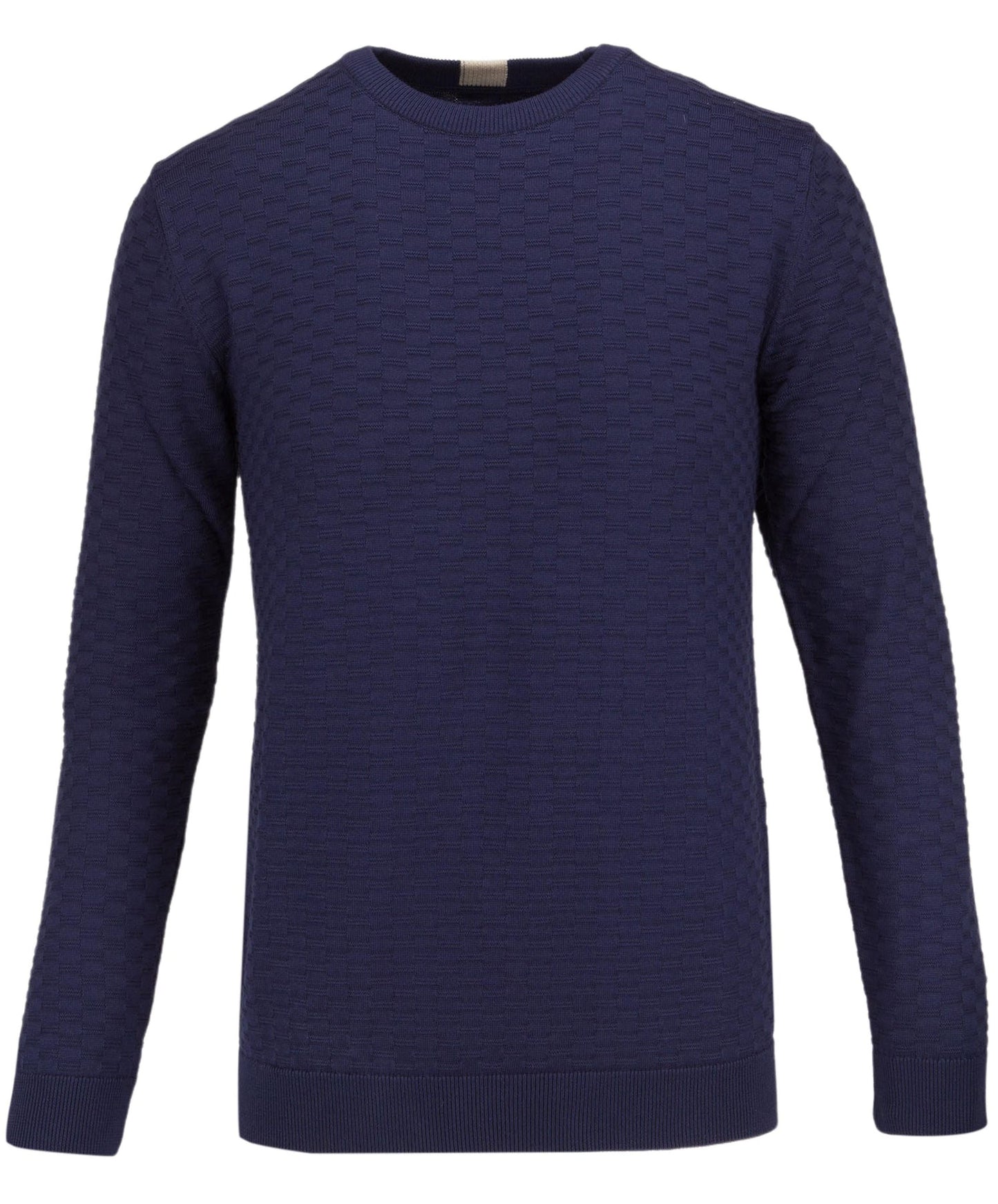 Guide London Textured Long Sleeve Knit Jumper - Navy