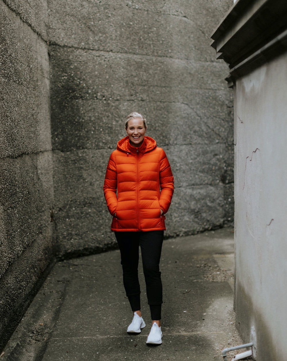 Moke Lynn Burnt Orange Hooded Down Jacket