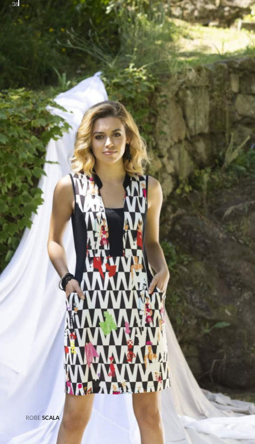 Maloka Scala Sleeveless Dress Geometrique