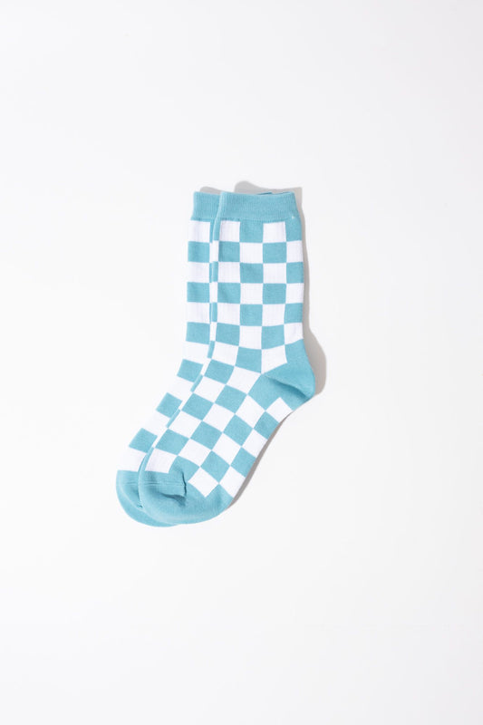 Stilen Blue and White Checker Socks