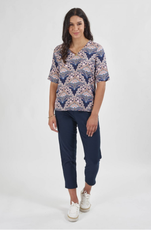 Vassalli V Neck Easy Fit Top