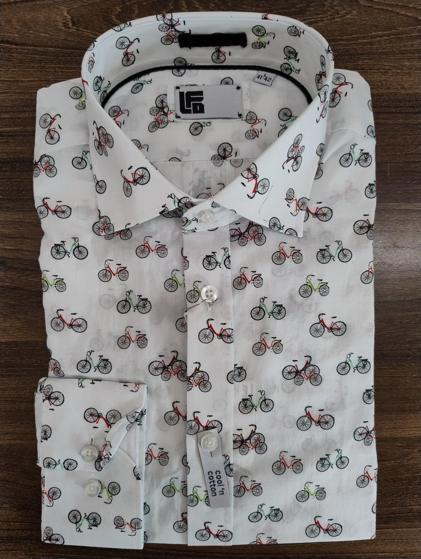 LFD White Bicycles Print Long Sleeve Shirt