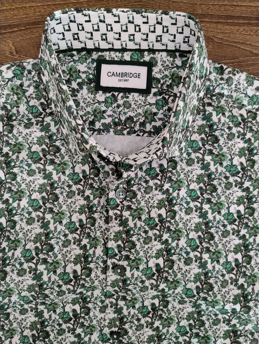 Cambridge Portsea Green Short Sleeve Shirt