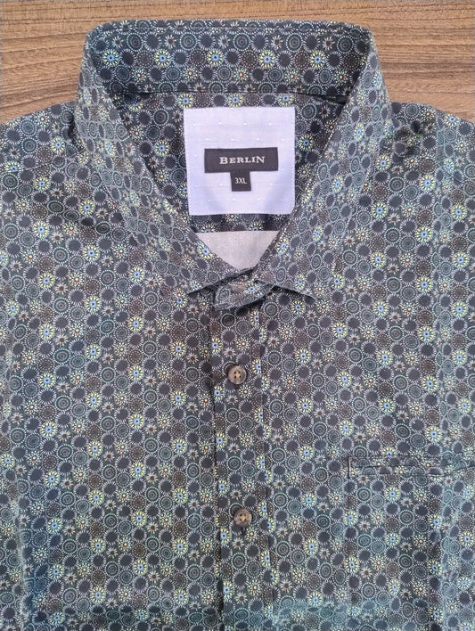 Berlin Kaleidoscope Satin Print Long Sleeve Shirt
