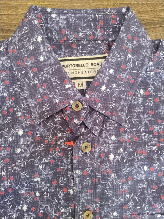 Portobello Road Indigo/Red Floral Long Sleeve Shirt