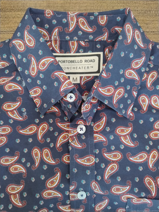 Portobello Road Navy/Red Paisley Long Sleeve Shirt