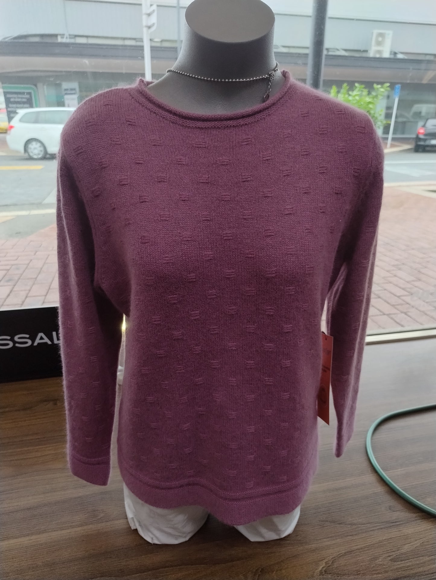 Maglia Crew Neck Wool Blend Jumper - Raspberry