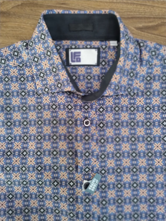 LFD Gold Navy Etching Long Sleeve Shirt