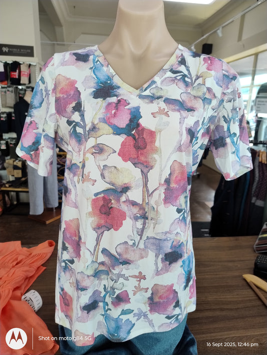 Renoma Pablo V Neck Floral Top - Multi