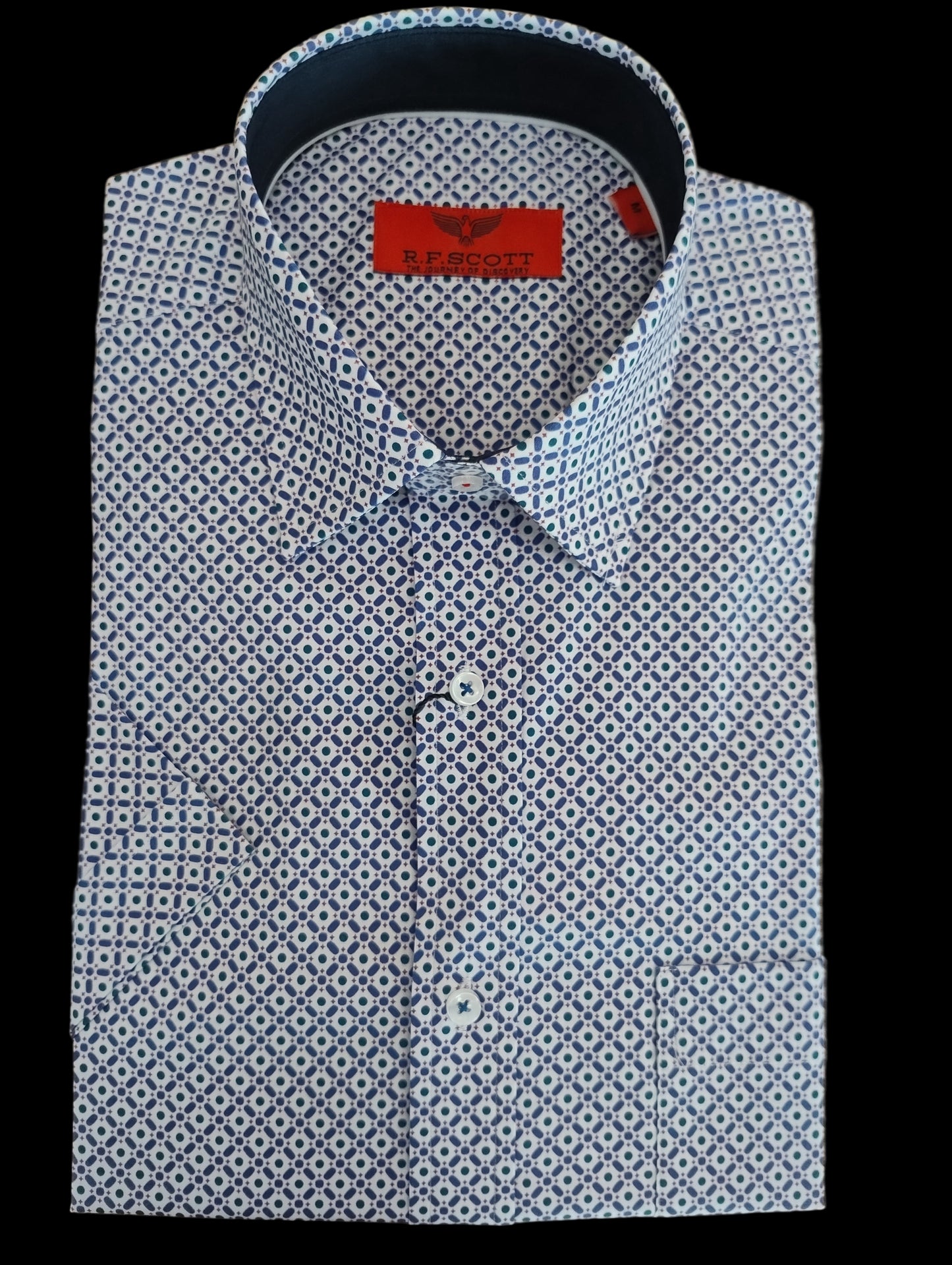 R.F Scott Fields Short Sleeve Shirt - Cadet