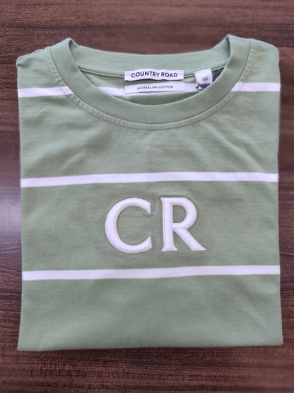 Country Road CR Logo T-Shirt - Kiwi Stripe