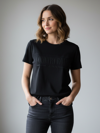 Country Road Heritage Womens T-Shirt Black