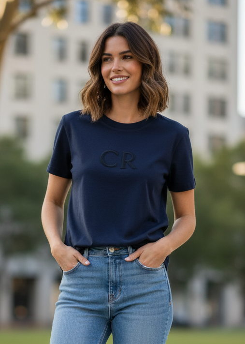 Country Road CR Logo T-Shirt - Navy