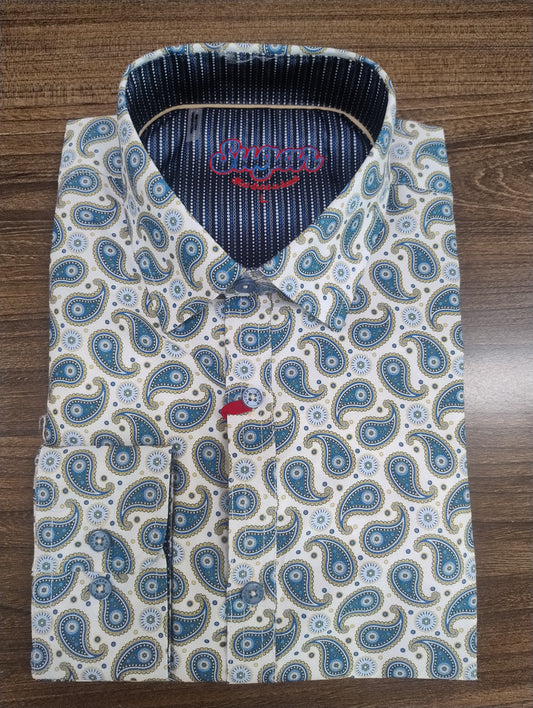 Sugar Plateau Paisley Long Sleeve Shirt - Cream