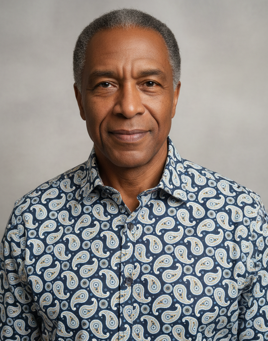 Sugar Plateau Paisley Long Sleeve Shirt - Navy