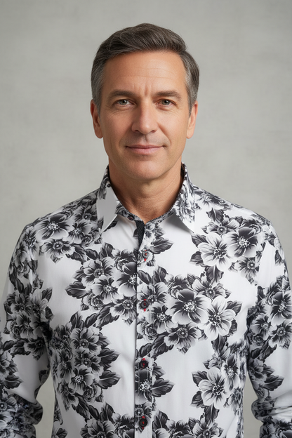 Sugar Quince Floral Long Sleeve Shirt - Cloud