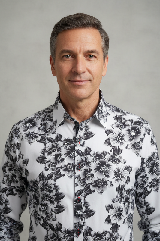 Sugar Quince Floral Long Sleeve Shirt - Cloud