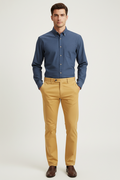 Portobello Road Navy w/White Squares Long Sleeve Shirt