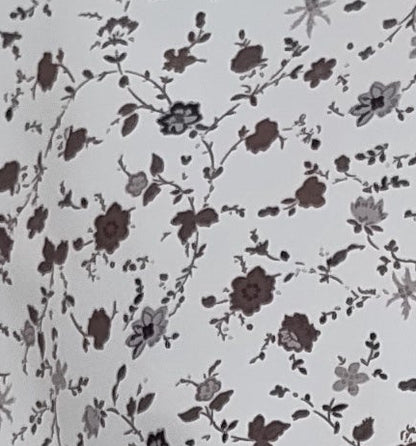 Portobello Road Taupe w/Brown Flowers Long Sleeve Shirt