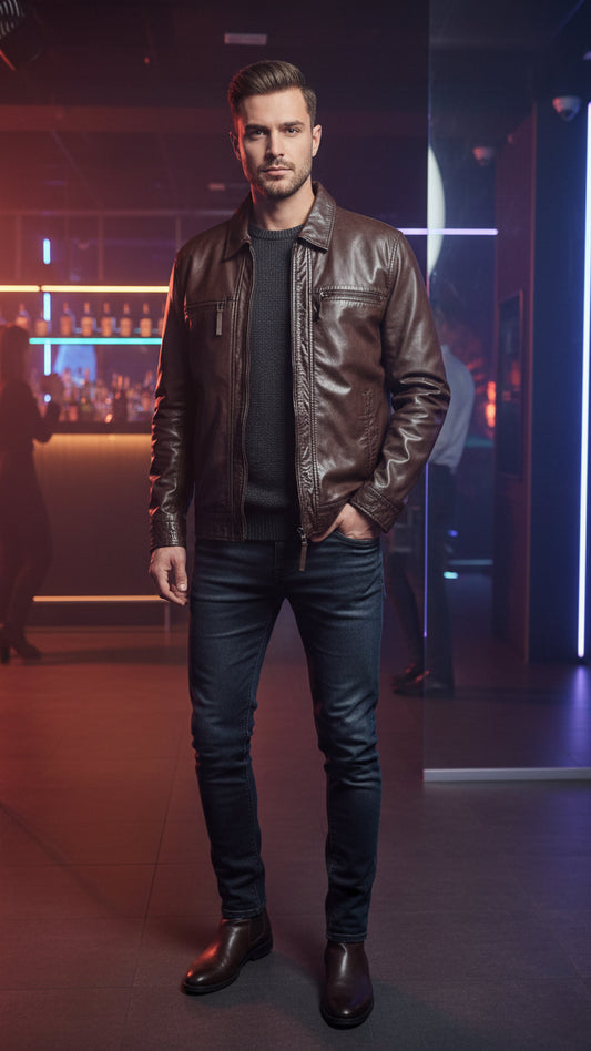 Daniel Hechter Riom Dark Brown Leather Jacket