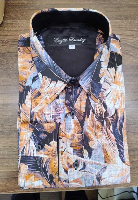 English Laundry Navy Multi Long Sleeve Shirt