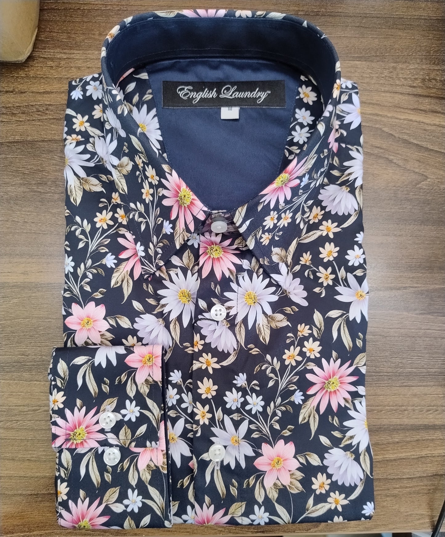 English Laundry Navy Floral Long Sleeve Shirt