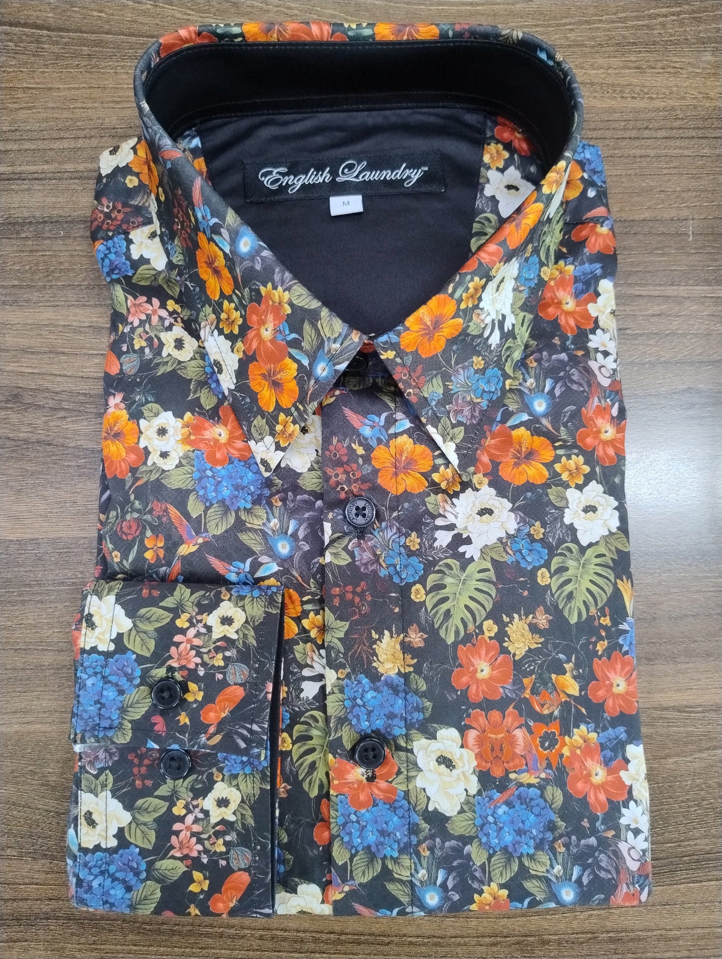 English Laundry Navy Multi Floral Long Sleeve Shirt