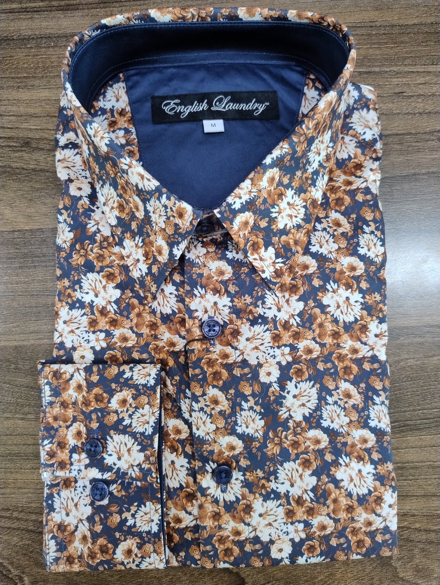 English Laundry Navy/White Multi Long Sleeve Shirt