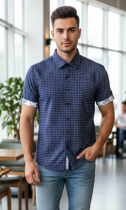 Sugar Burst Short Sleeve Shirt - Royal