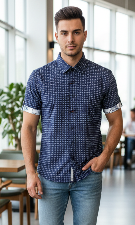Sugar Burst Short Sleeve Shirt - Royal