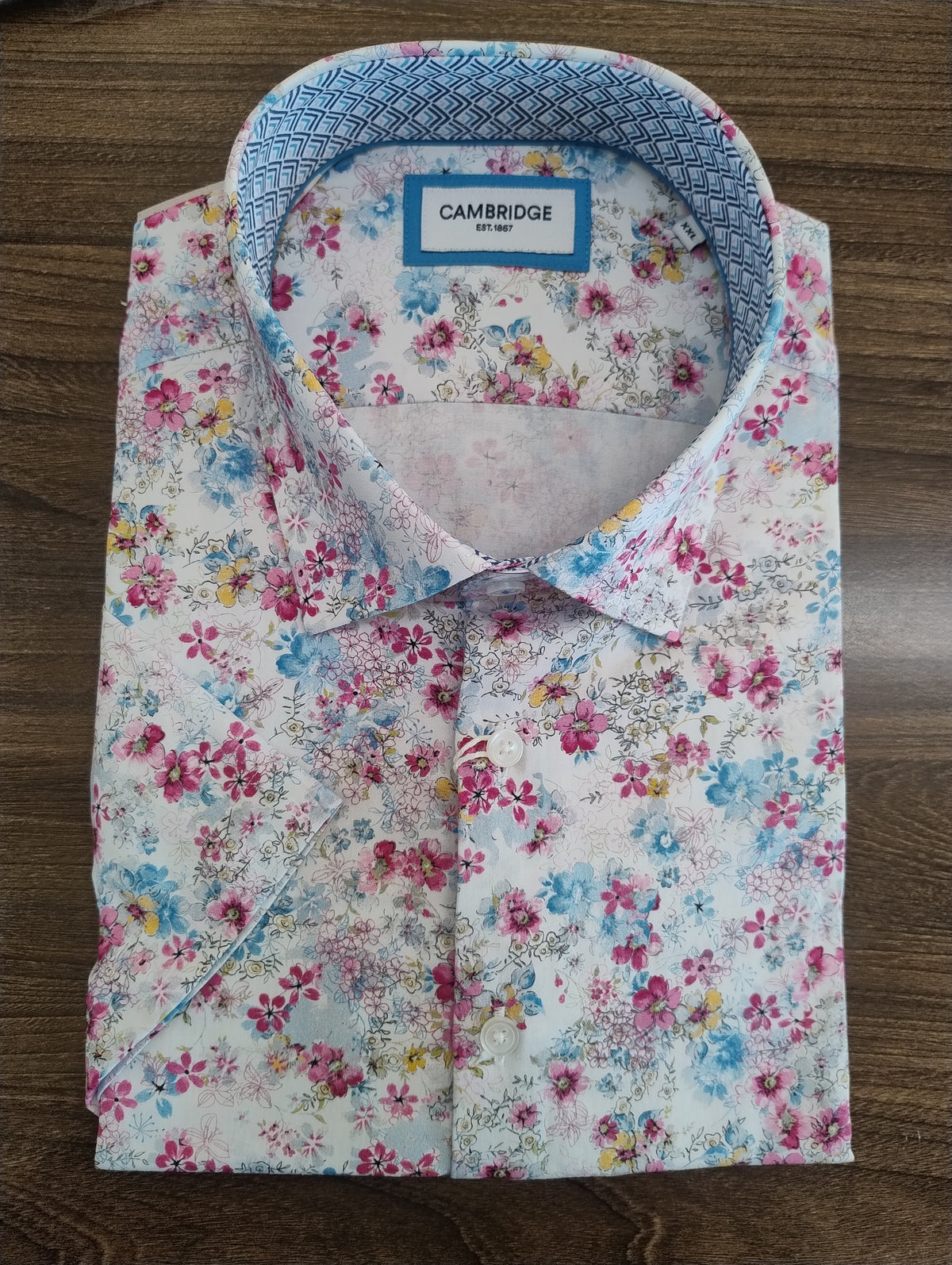 Cambridge Portsea Pink Floral Short Sleeve Shirt