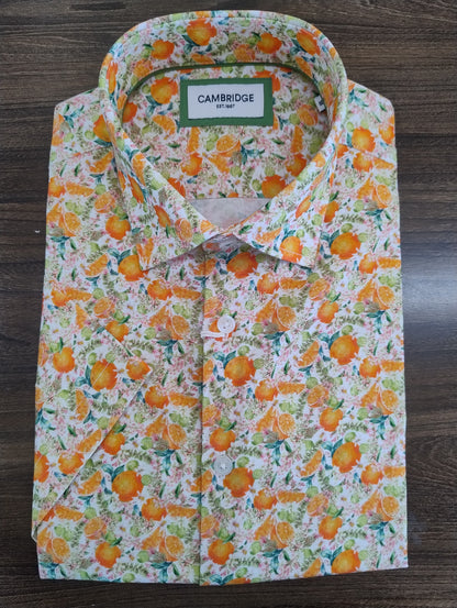 Cambridge Portsea Oranges Short Sleeve Shirt A1