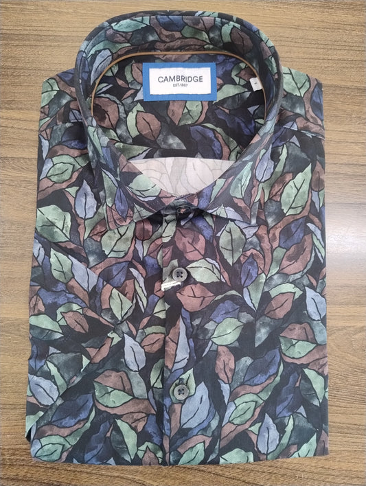 Cambridge Portsea Leaf Print Short Sleeve Shirt