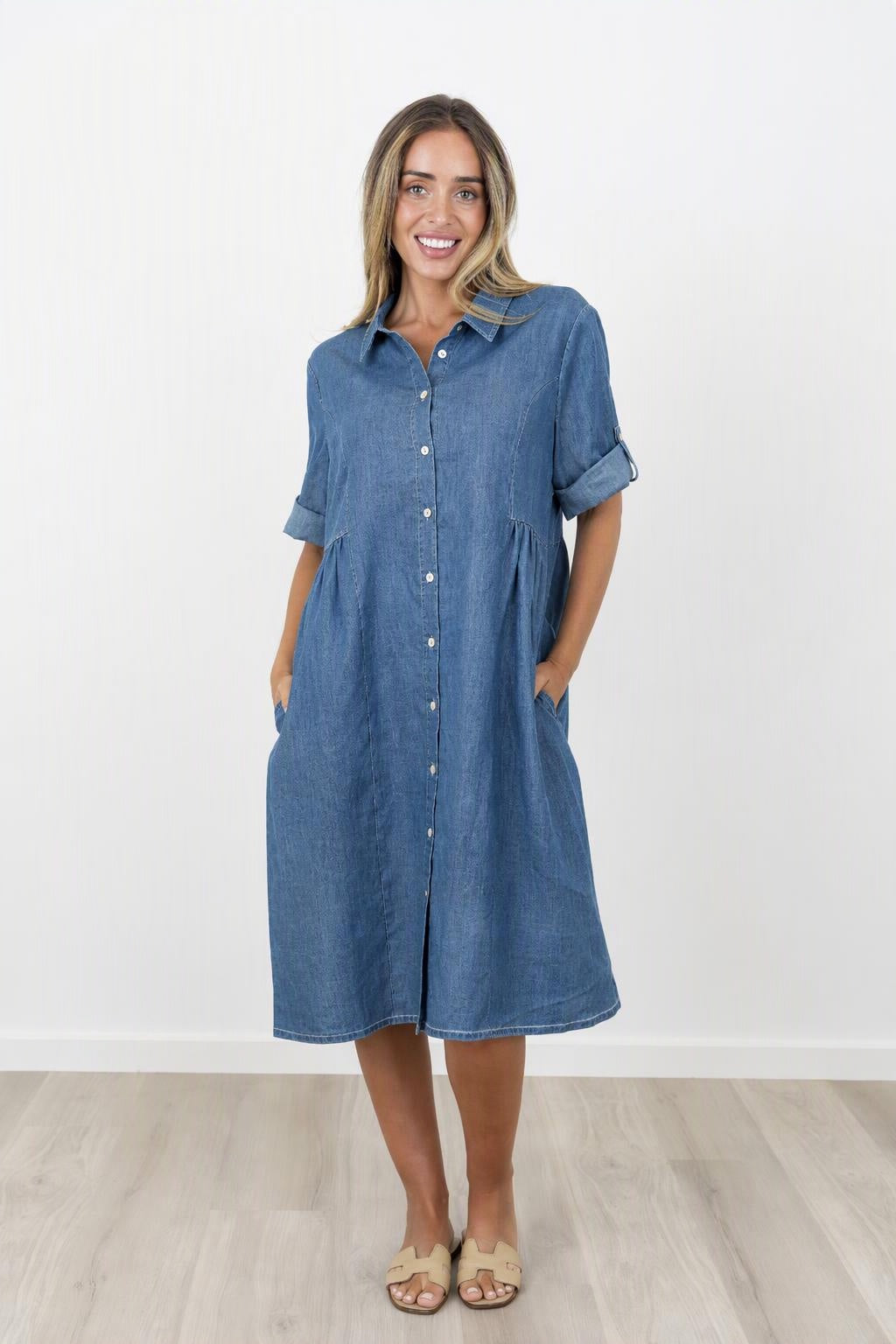 Maglia Bec Buttoned Dress - Denim