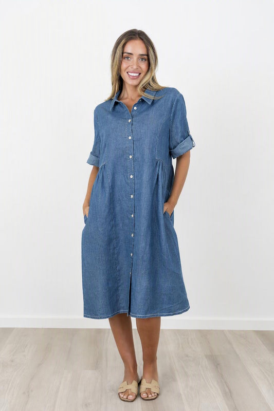 Maglia Bec Buttoned Dress - Denim