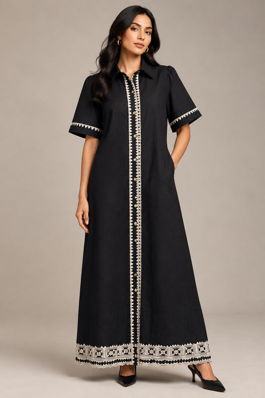Nmbr Rose Ginny Dress - Black/Gold