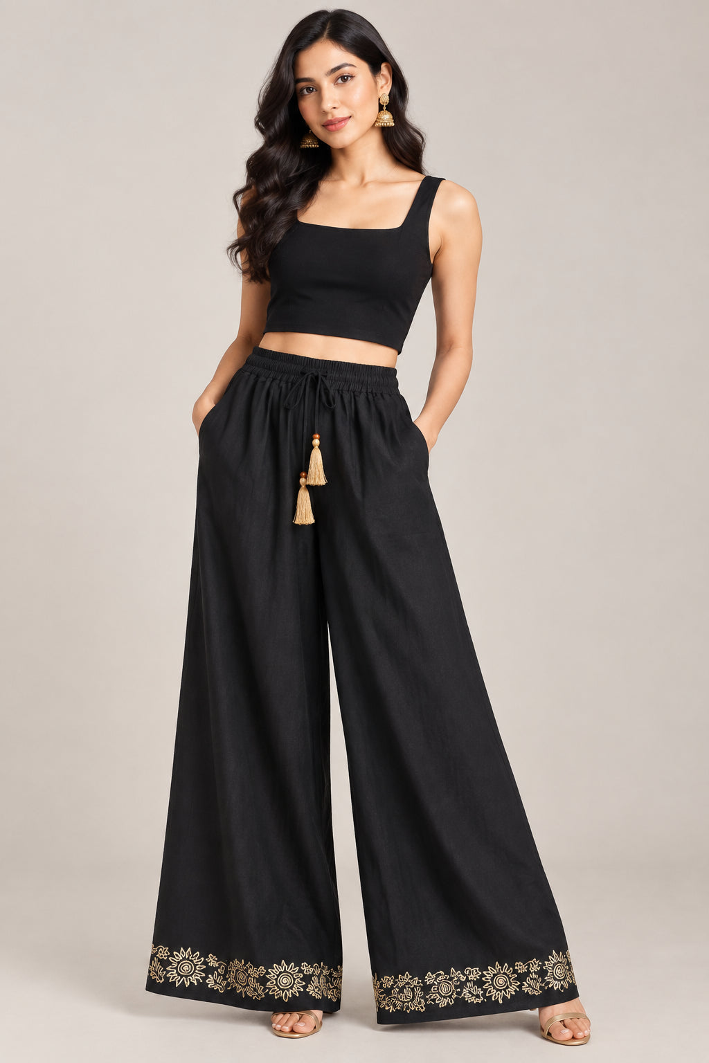 Nmbr Rose Zuri Wide Leg Pant - Cocoa Bliss