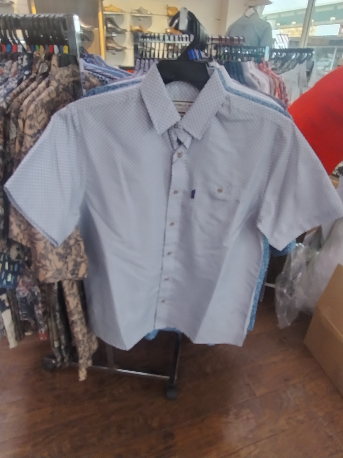 Portobello Road Ironcheater White w/Brown Stars Short Sleeve Shirt